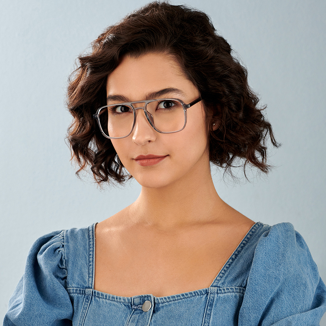 Lenskart Air Gray Transparent Full Rim Square right side