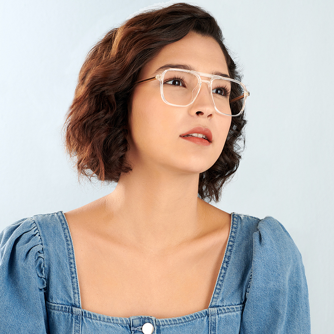 Lenskart Air Crystal Transparent Full Rim Square right side