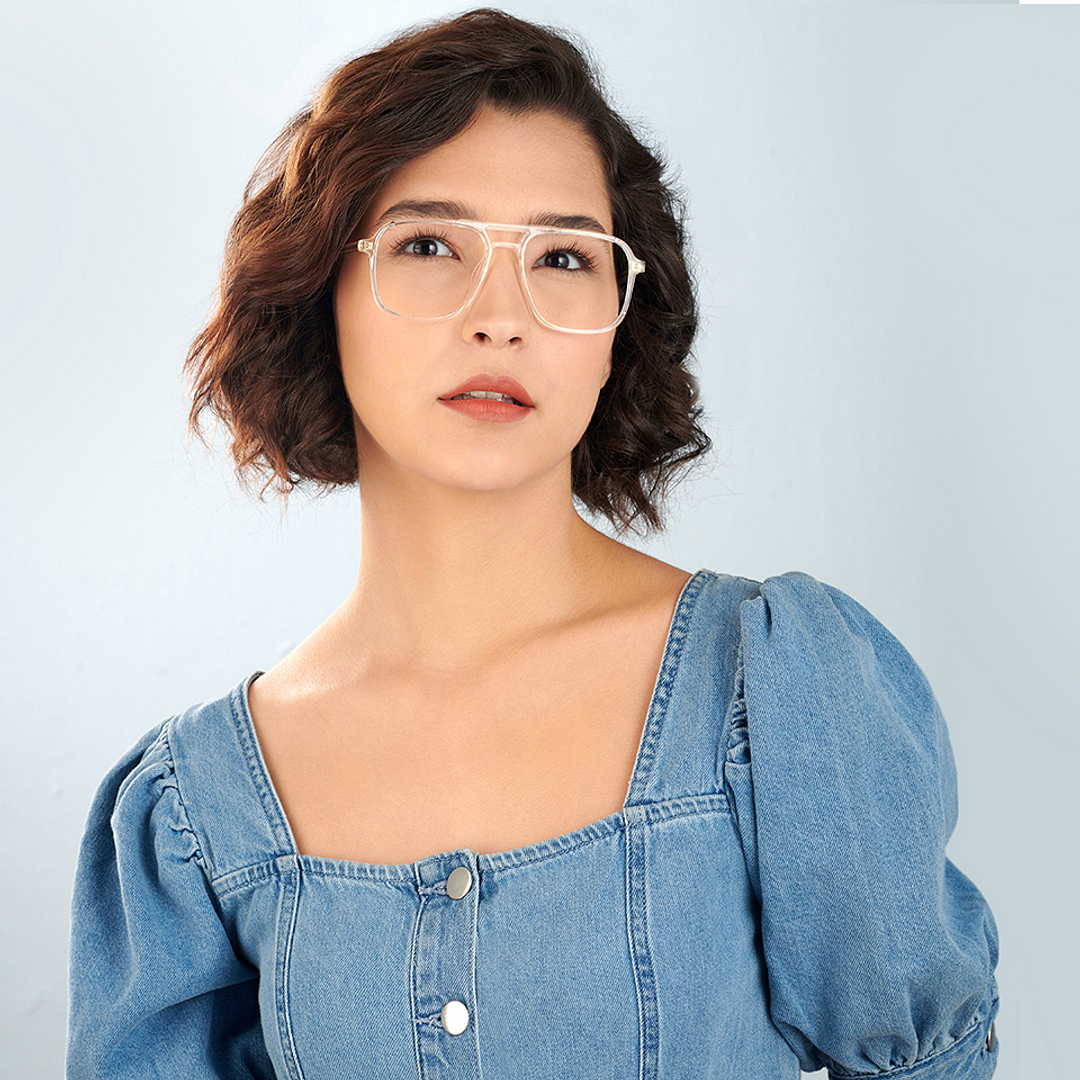 Lenskart Air Crystal Transparent Full Rim Square left side