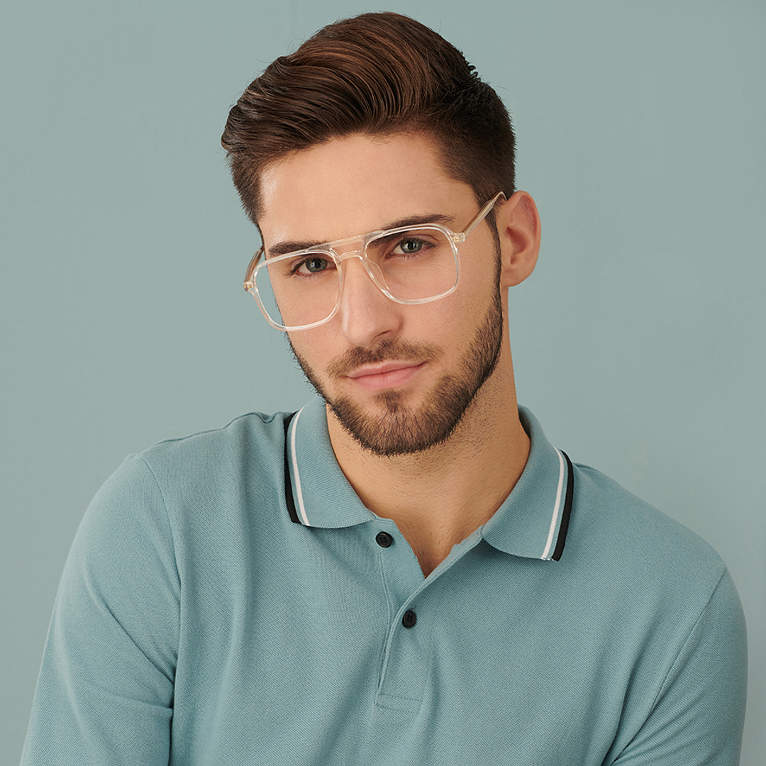 Lenskart Air Crystal Transparent Full Rim Square left side