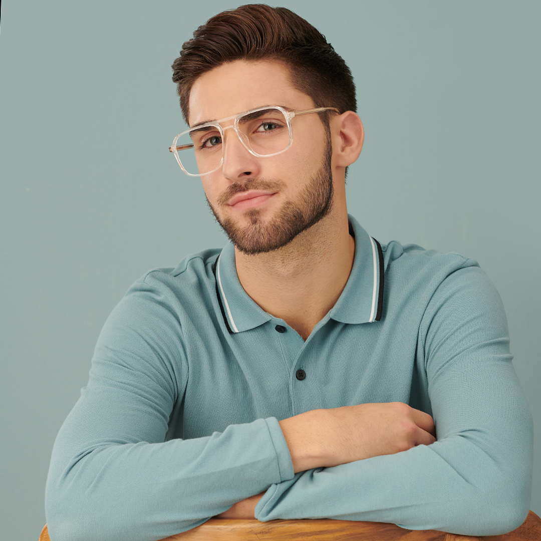 Lenskart Air Crystal Transparent Full Rim Square right side