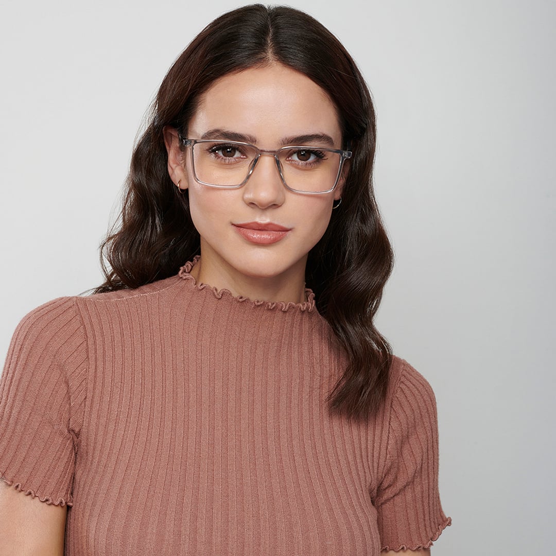 Lenskart Air Gray Transparent Full Rim Square right side