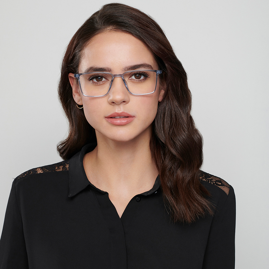 Lenskart Air Blue Transparent Full Rim Rectangle right side