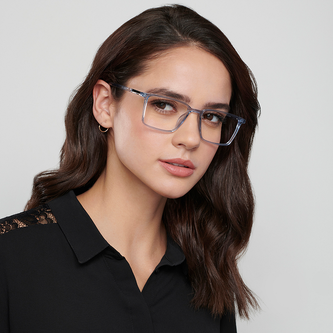 Lenskart Air Blue Transparent Full Rim Rectangle right side