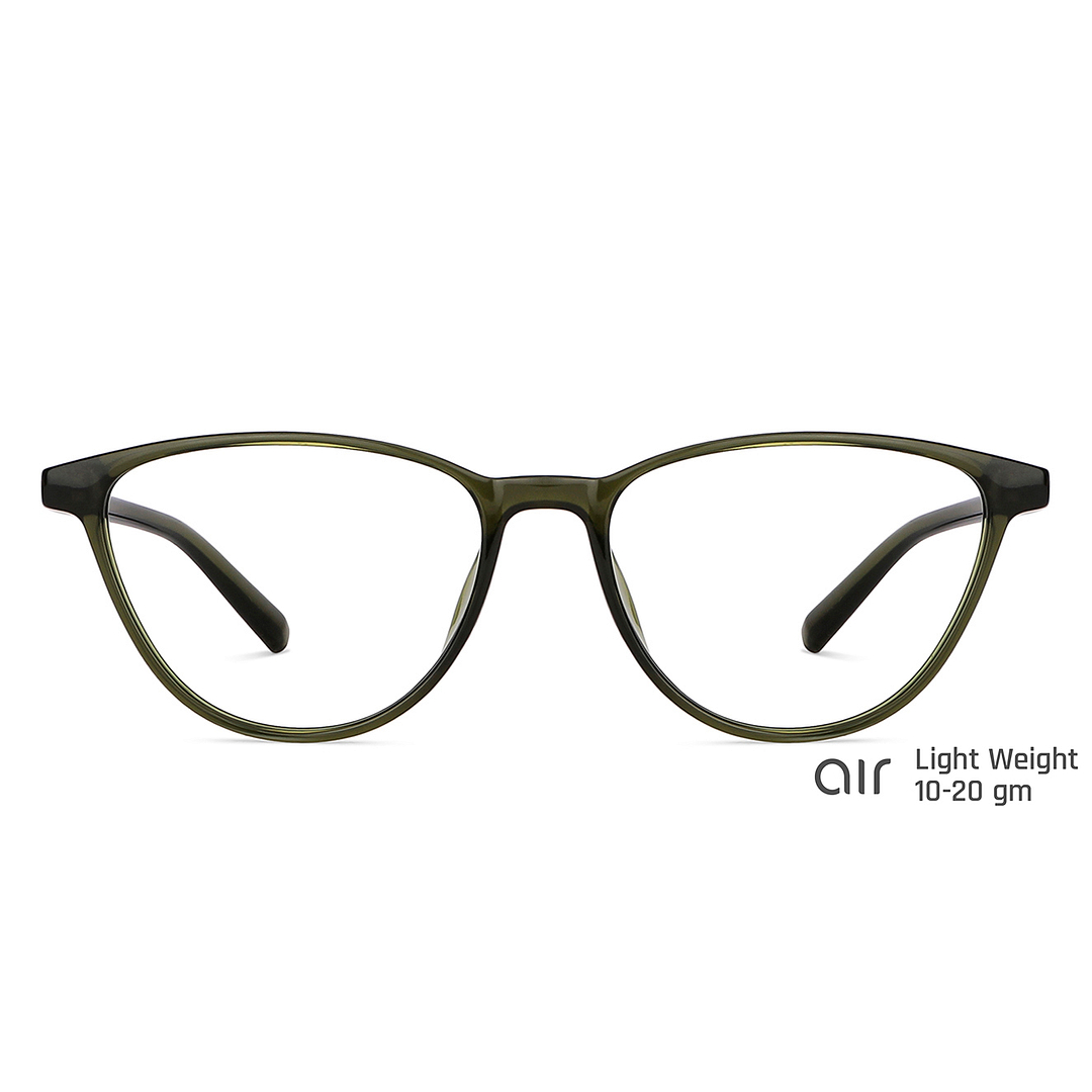 Lenskart Air Online Green Transparent Full Rim Cat Eye left side