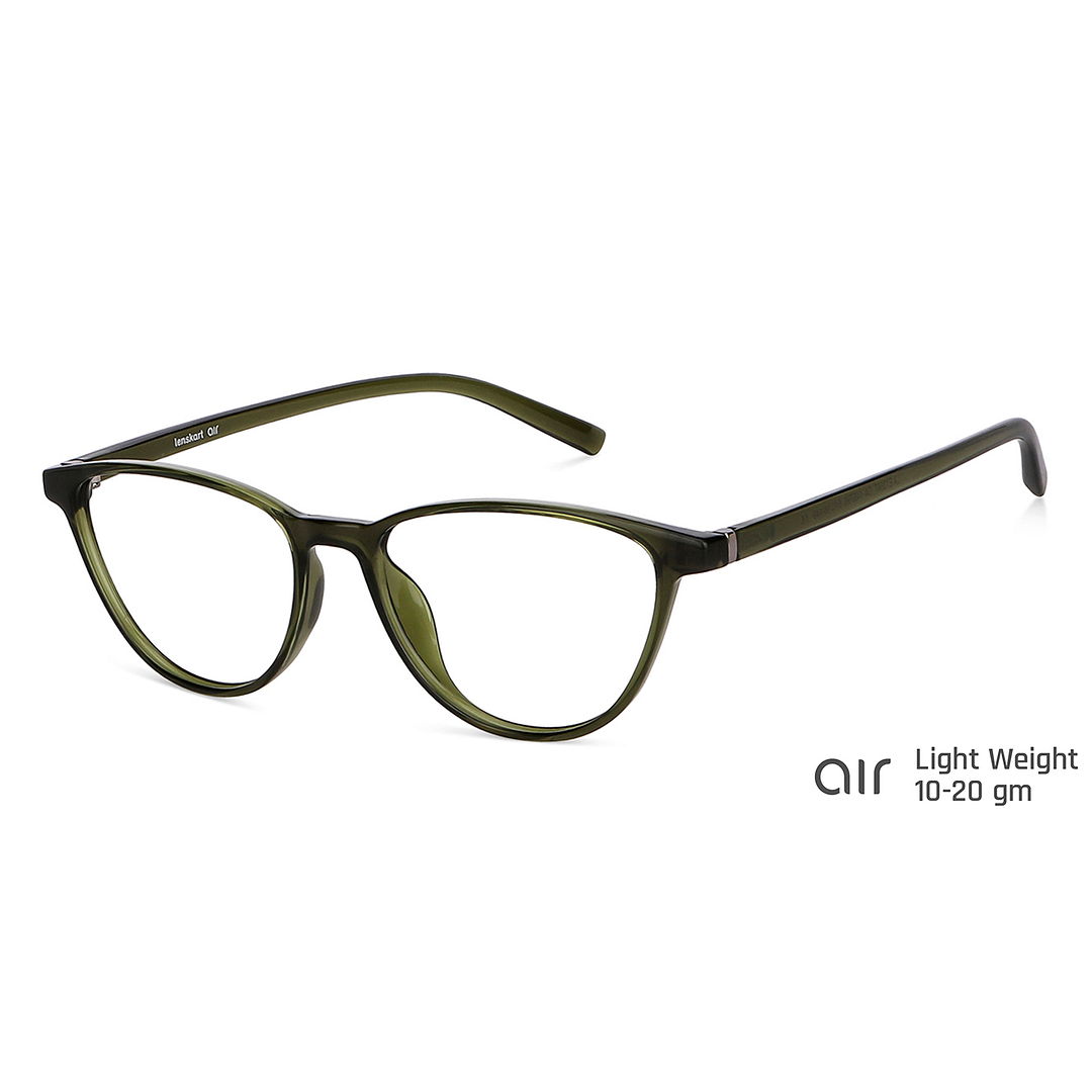 Lenskart Air Online Green Transparent Full Rim Cat Eye right side