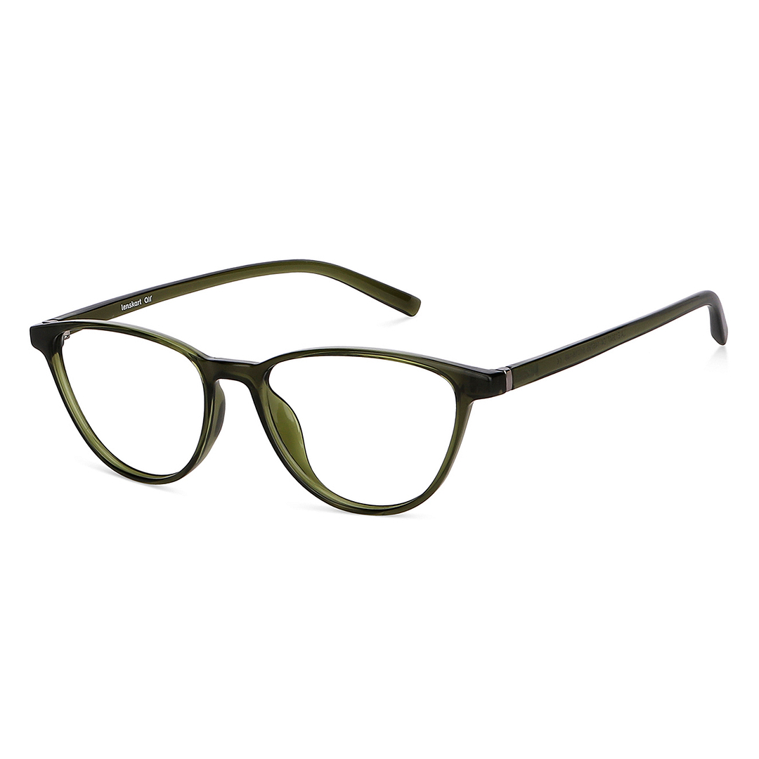 Lenskart Air Online Green Transparent Full Rim Cat Eye right side