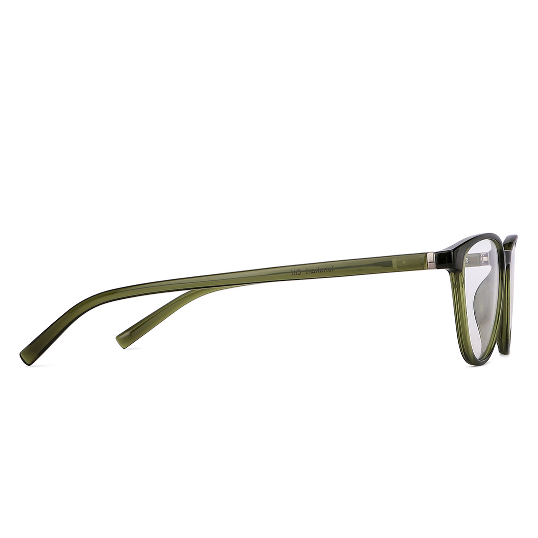 Lenskart Air Online Green Transparent Full Rim Cat Eye left side