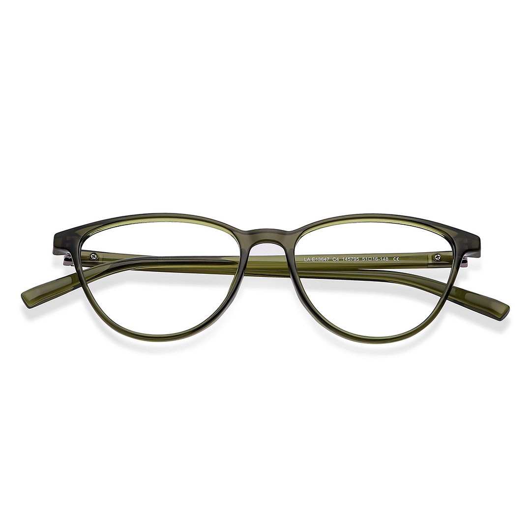 Lenskart Air Online Green Transparent Full Rim Cat Eye left side