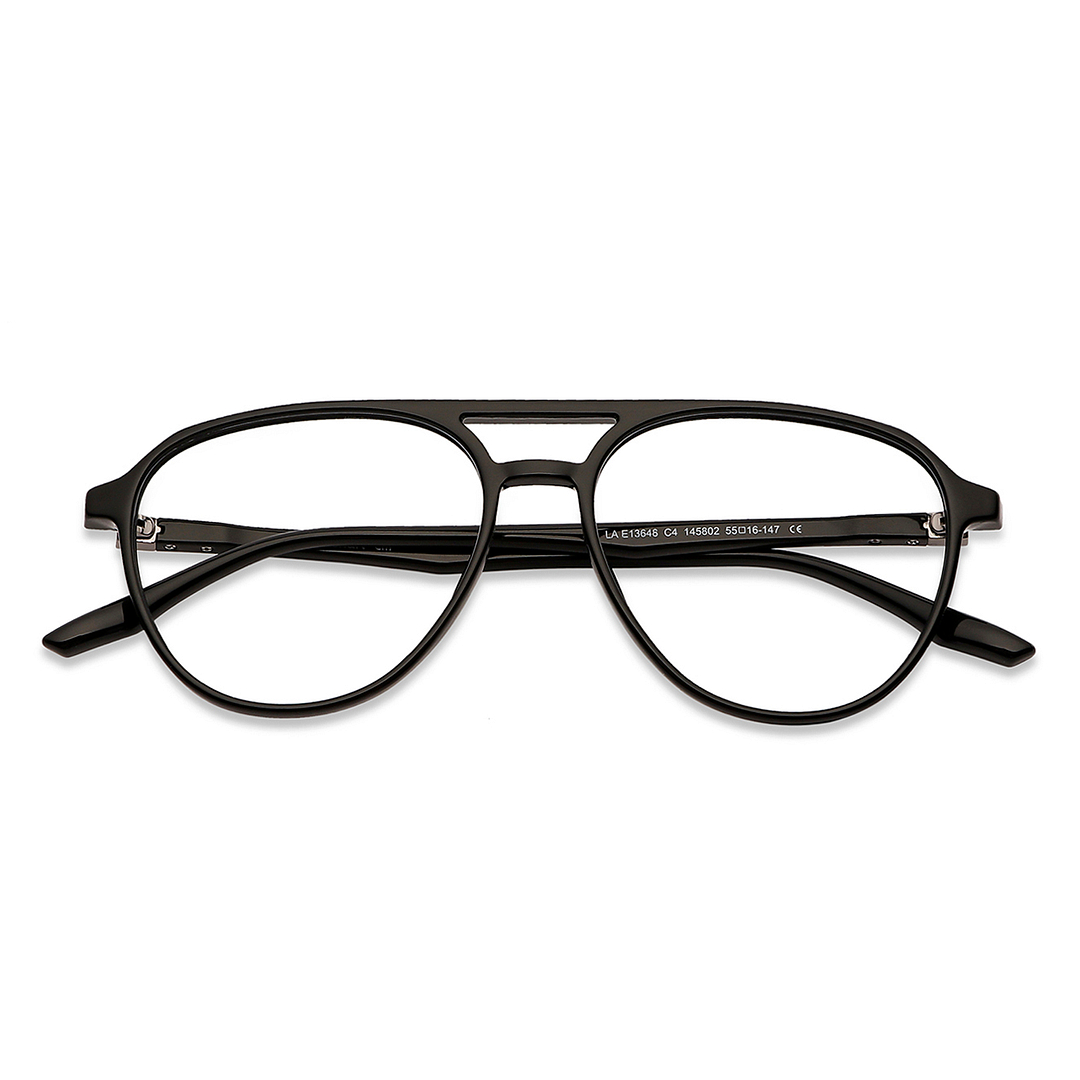 Lenskart Air Online Black Full Rim Aviator left side