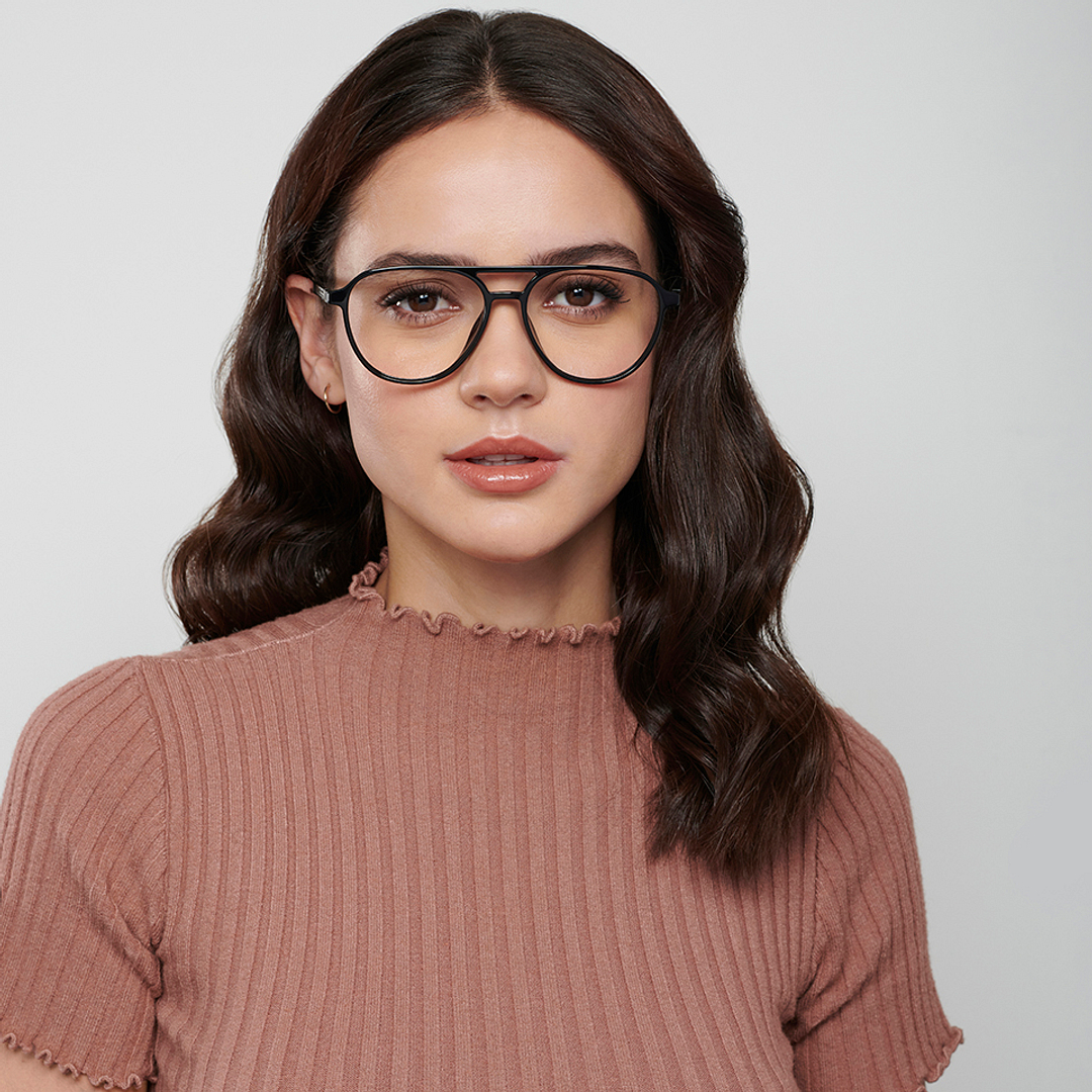 Lenskart Air Online Black Full Rim Aviator left side