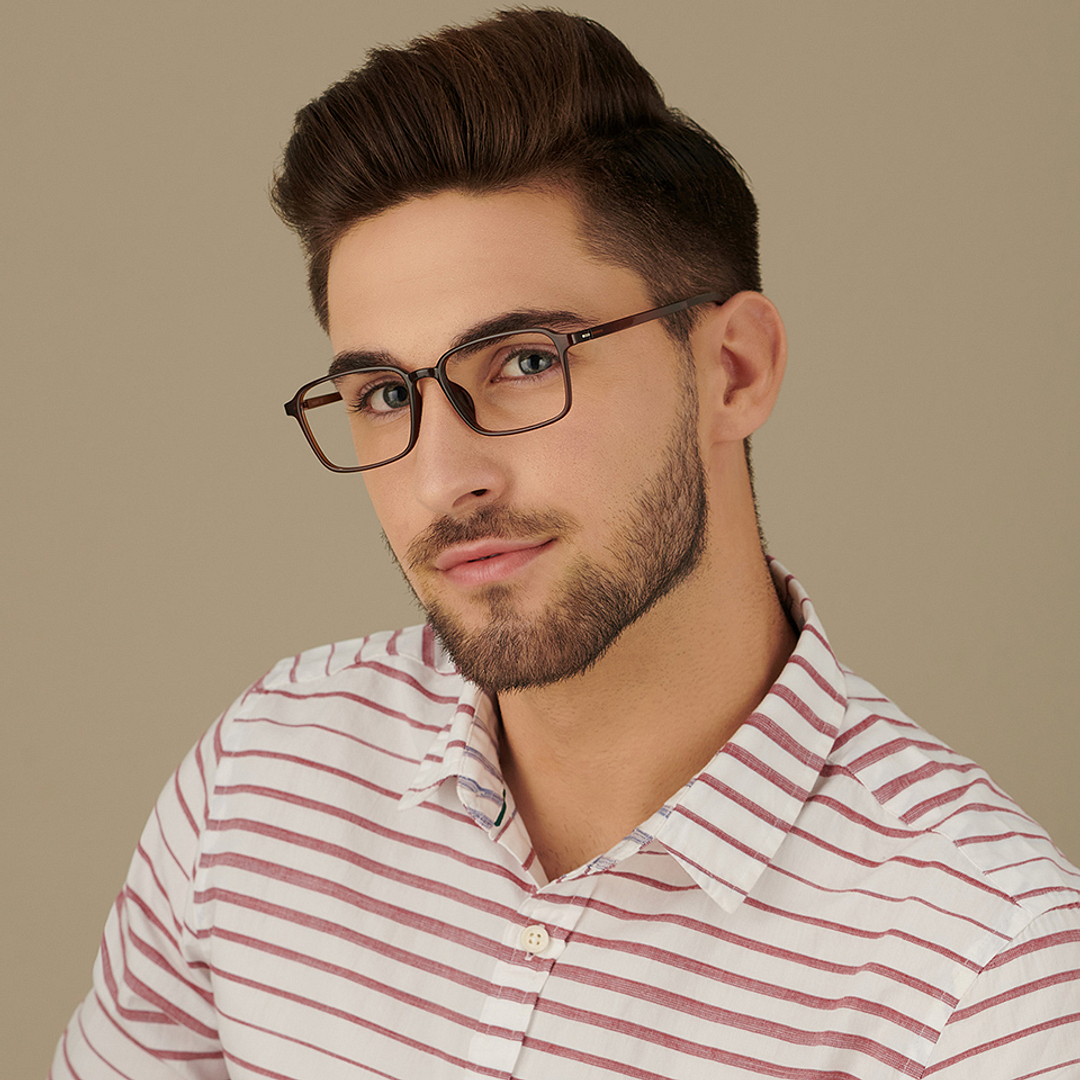 Lenskart Air Online Light Brown Full Rim Rectangle left side