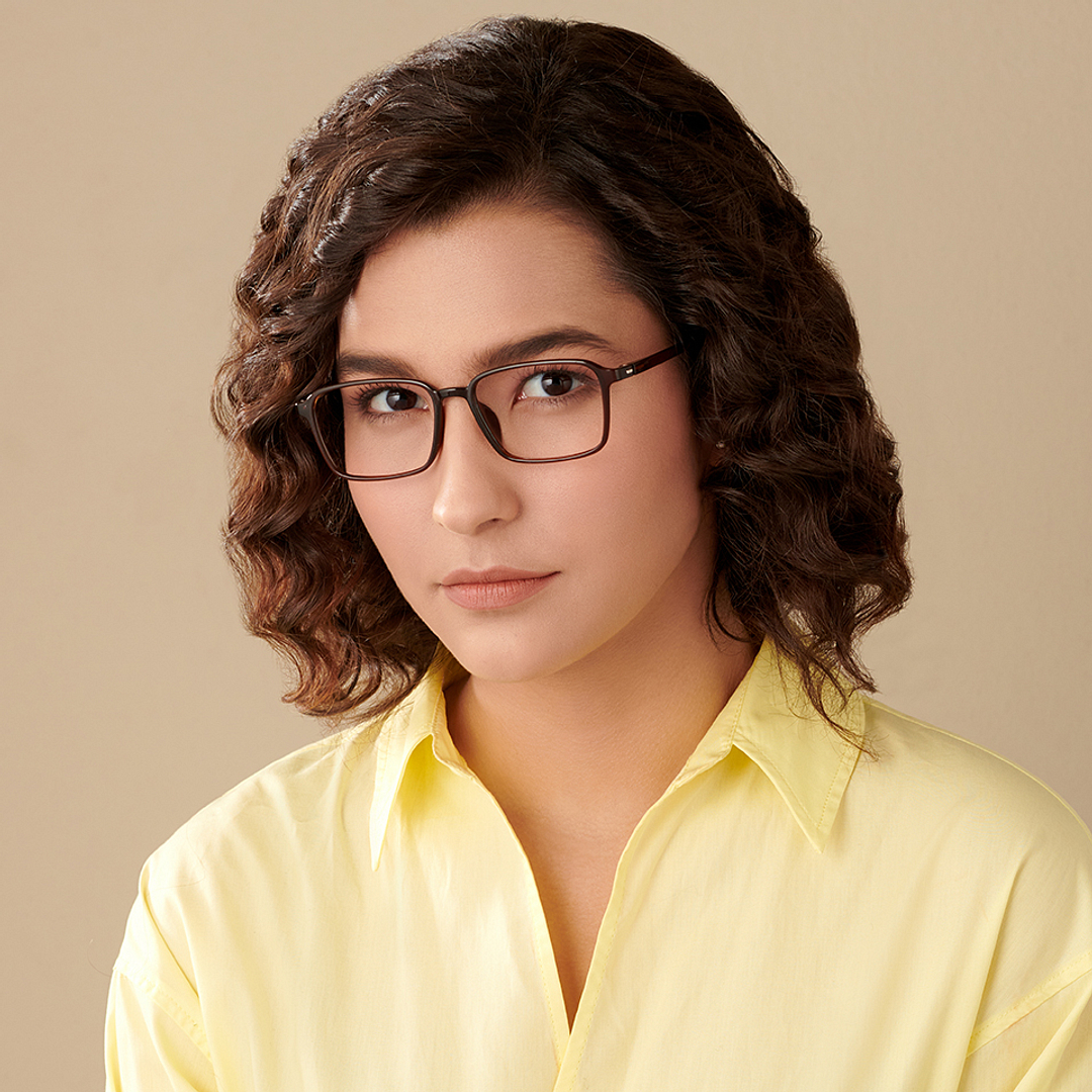 Lenskart Air Online Light Brown Full Rim Rectangle left side