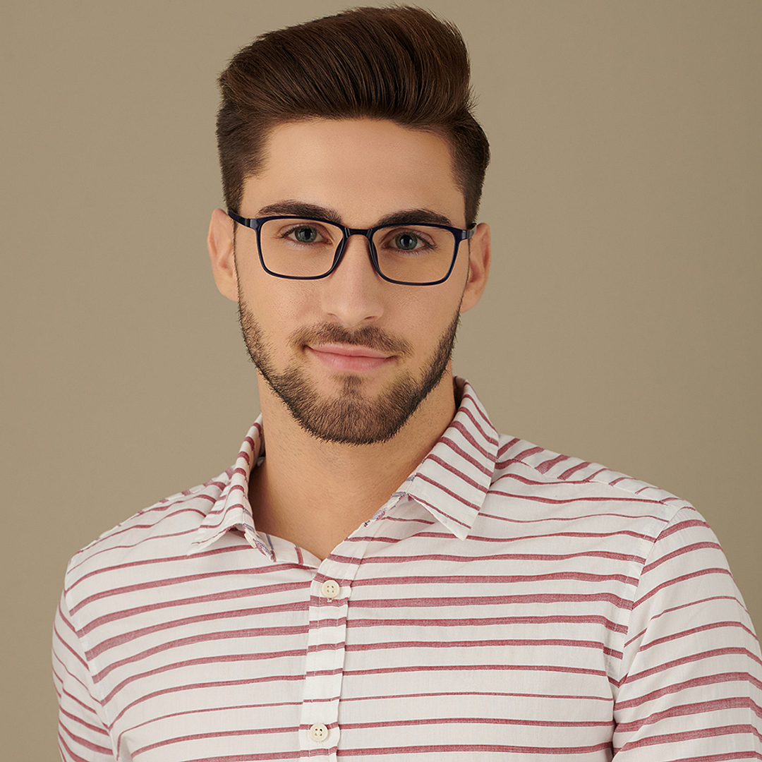 Lenskart Air Online Navy Blue Full Rim Rectangle left side