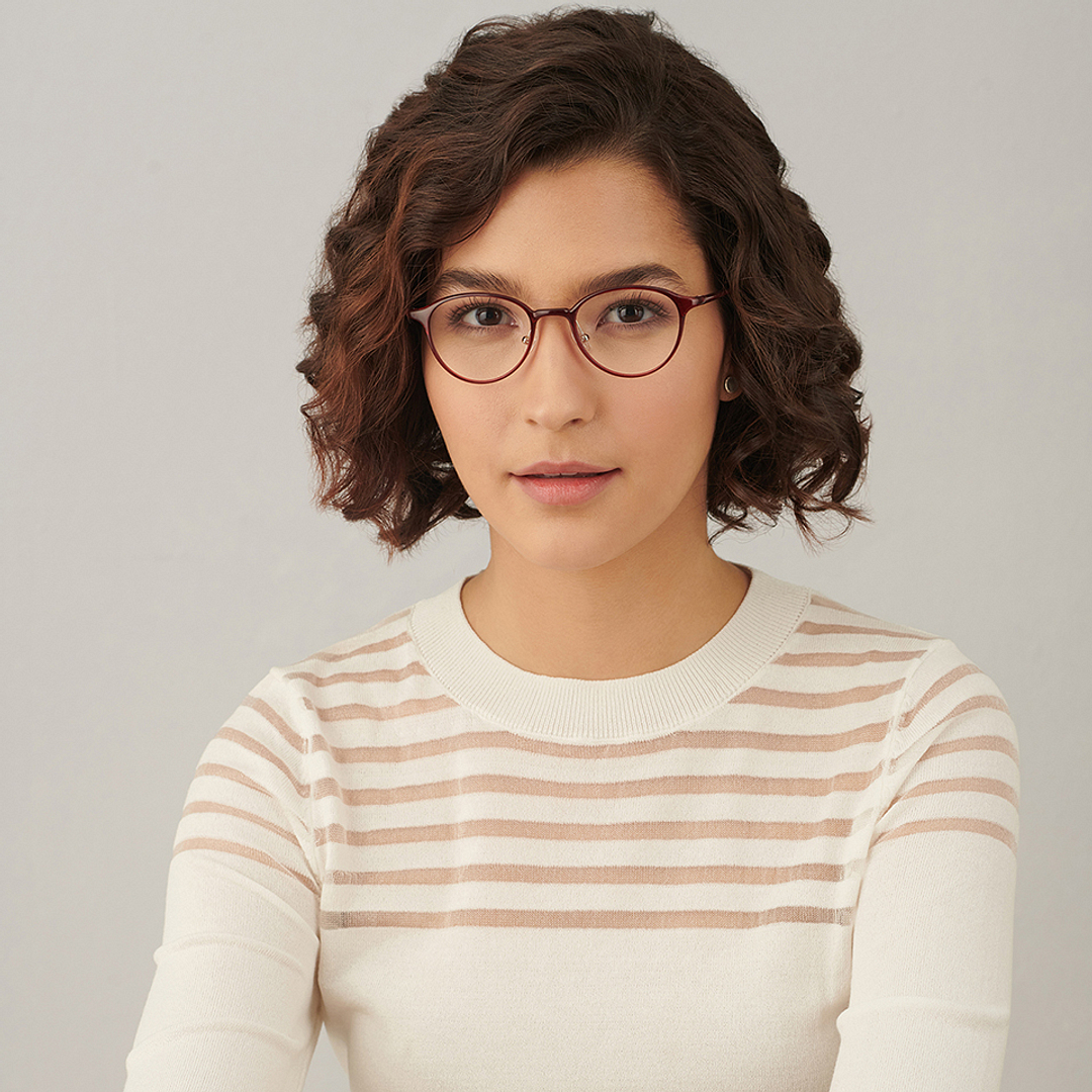 Lenskart Air Online Red Full Rim Round left side