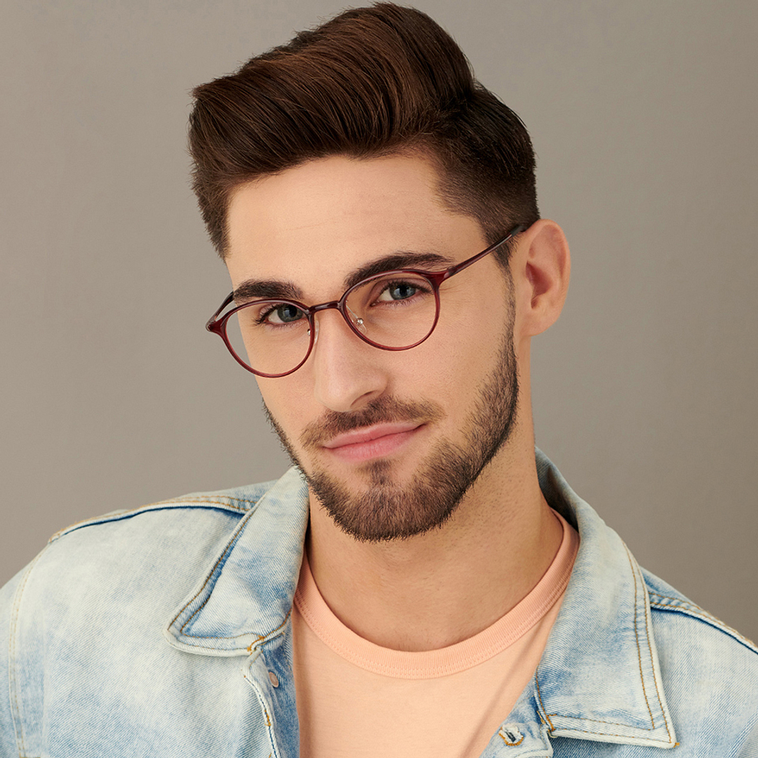 Lenskart Air Online Red Full Rim Round left side