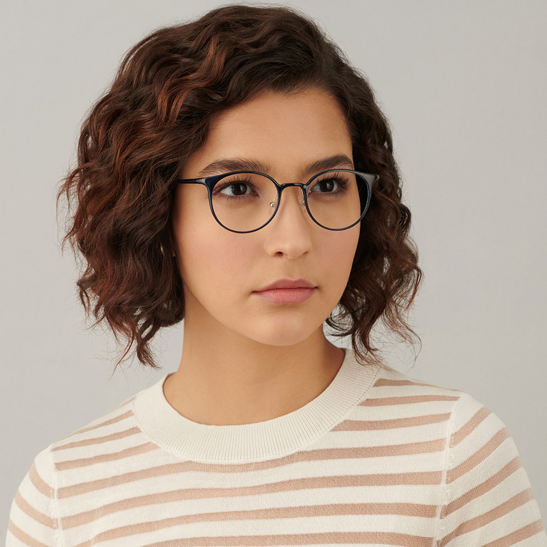 Lenskart Air Online Sky Blue Full Rim Round right side