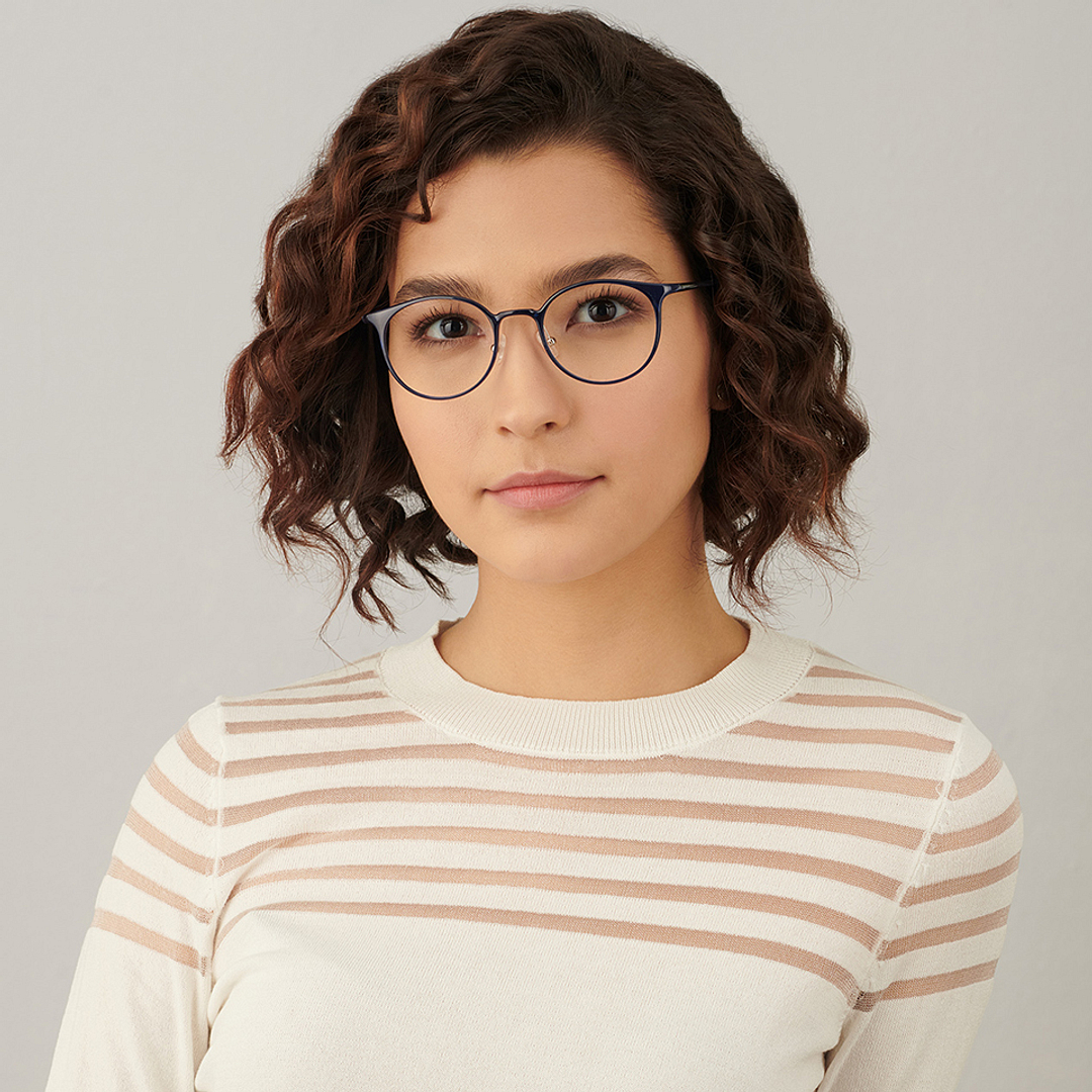 Lenskart Air Online Sky Blue Full Rim Round left side