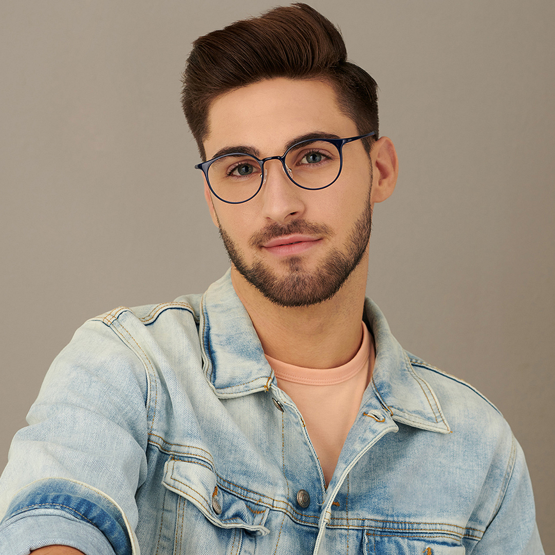 Lenskart Air Online Sky Blue Full Rim Round right side