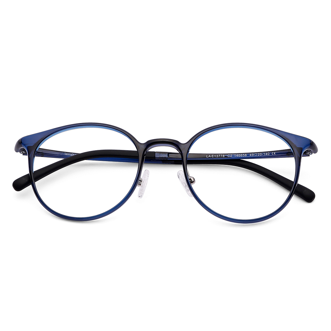 Lenskart Air Online Sky Blue Full Rim Round left side