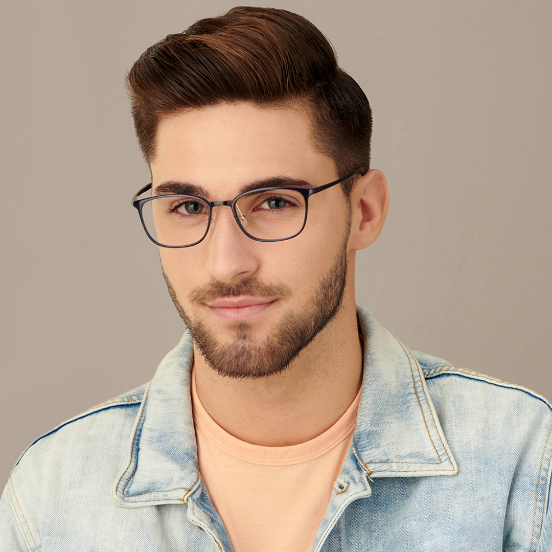 Lenskart Air Online Sky Blue Full Rim Rectangle left side