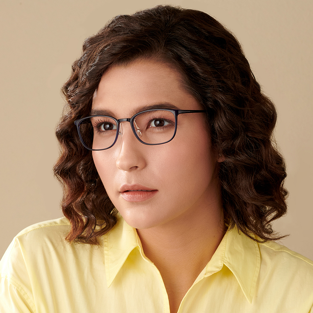 Lenskart Air Online Sky Blue Full Rim Rectangle left side