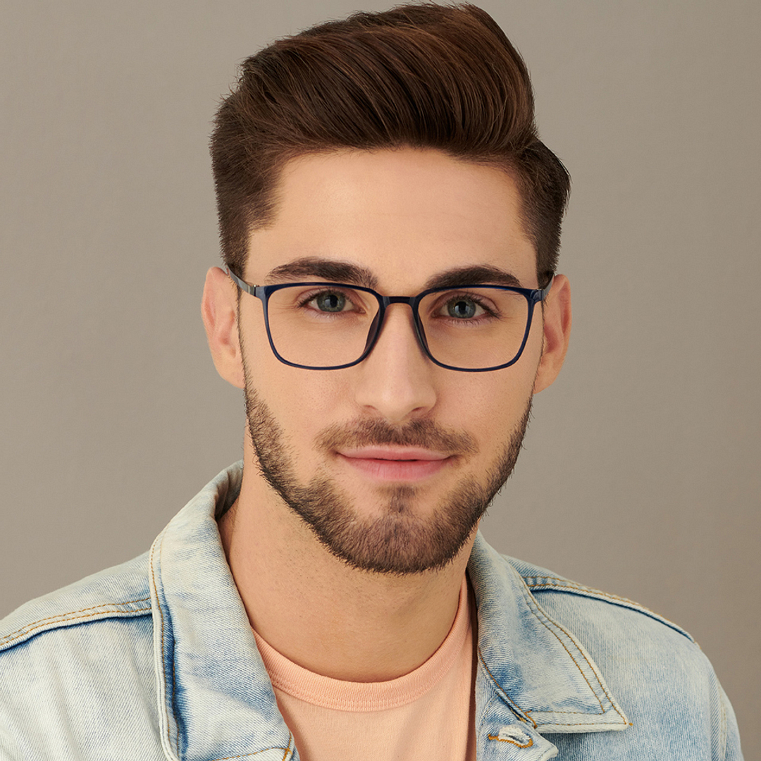Lenskart Air Online Sky Blue Full Rim Square left side