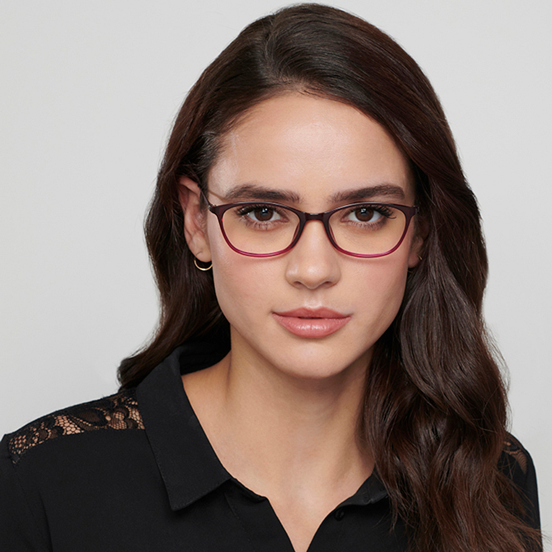Lenskart Air Online Purple Full Rim Cat Eye left side