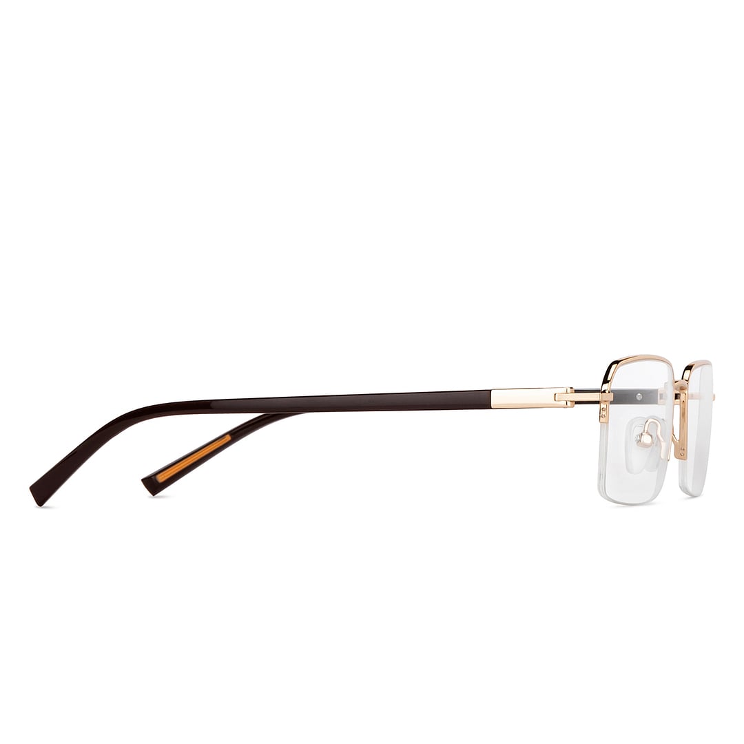 Lenskart Air Gold Half Rim Rectangle left side