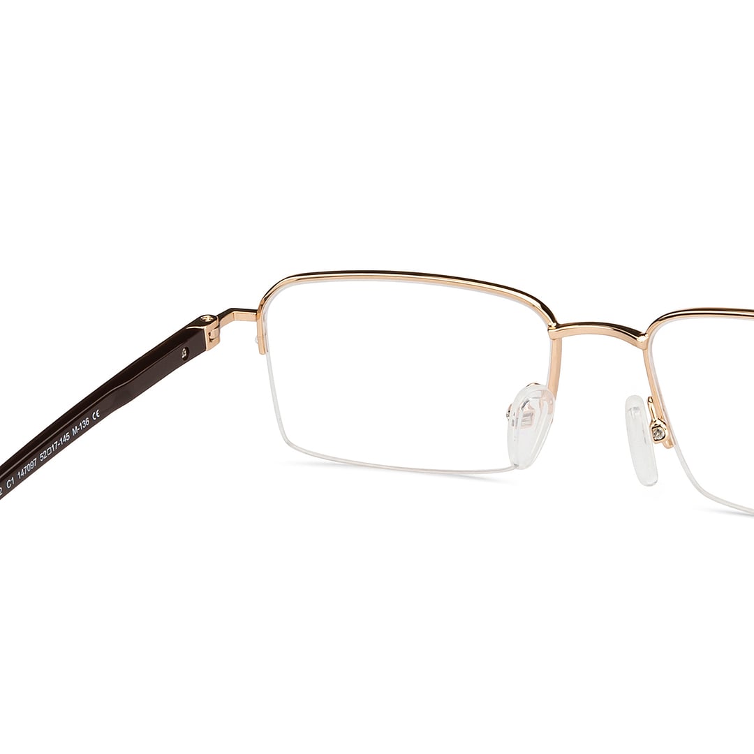 Lenskart Air Gold Half Rim Rectangle right side