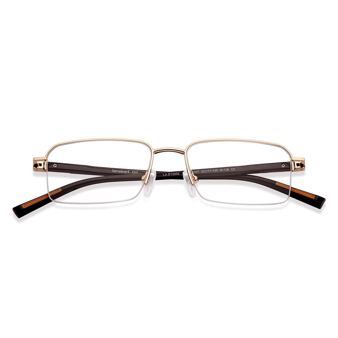 Lenskart Air Gold Half Rim Rectangle left side