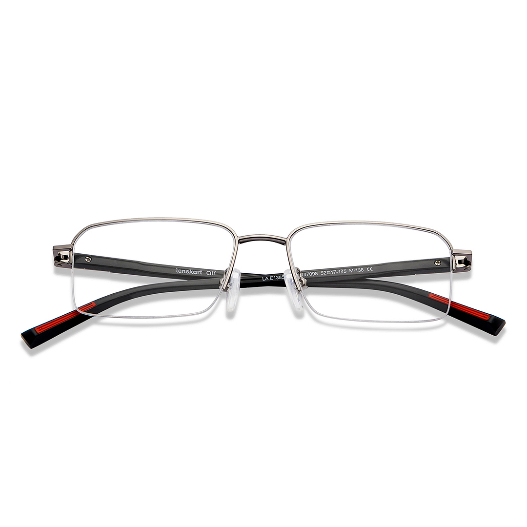 Lenskart Air Online Mid Gunmetal Half Rim Rectangle left side