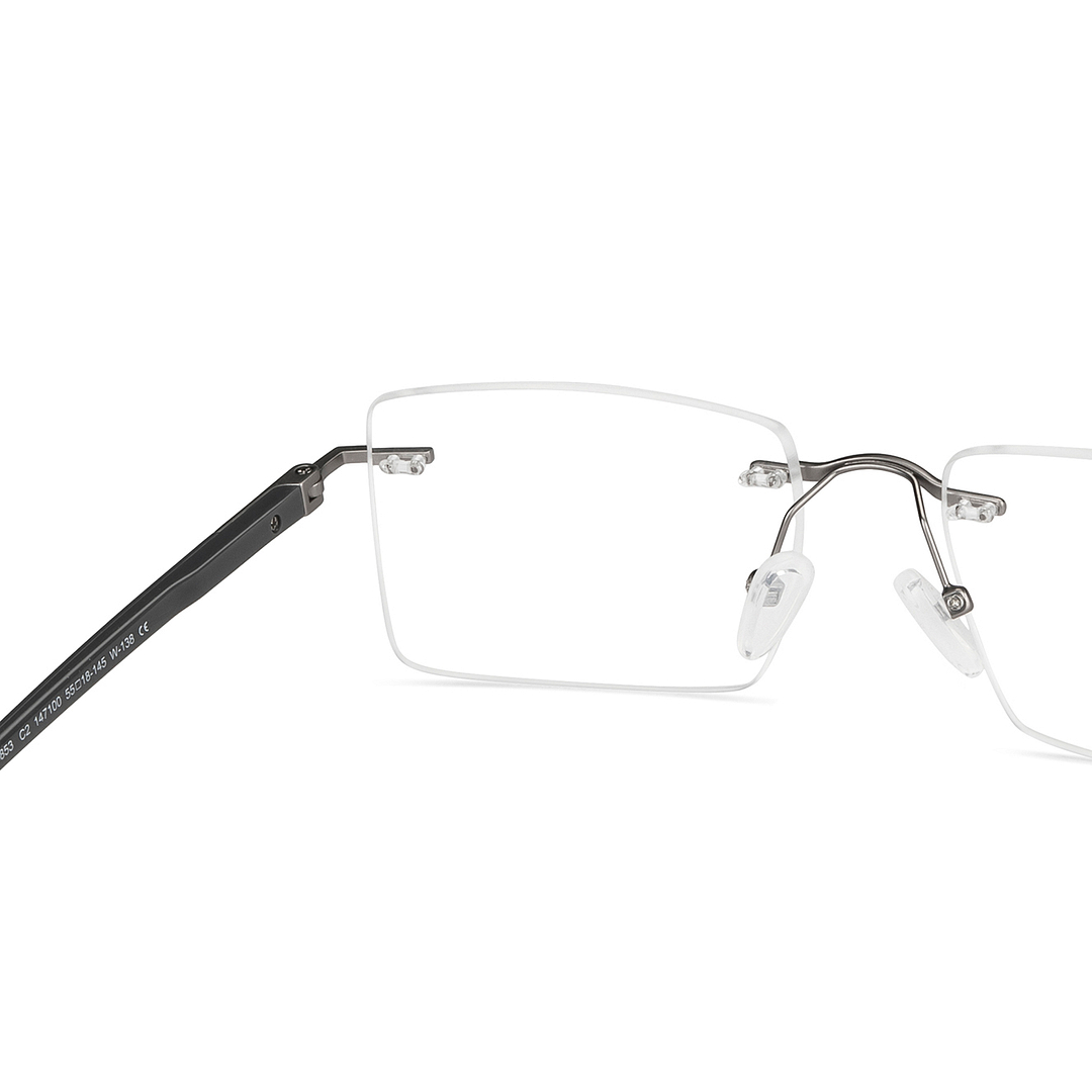 Lenskart Air Online Mid Gunmetal Rimless Rectangle right side