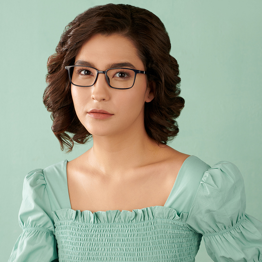 Lenskart Air Online Sky Blue Full Rim Rectangle left side