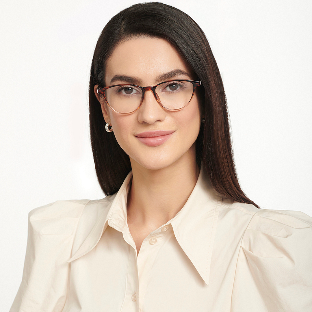 Lenskart Air Online Brown Transparent Full Rim Cat Eye right side