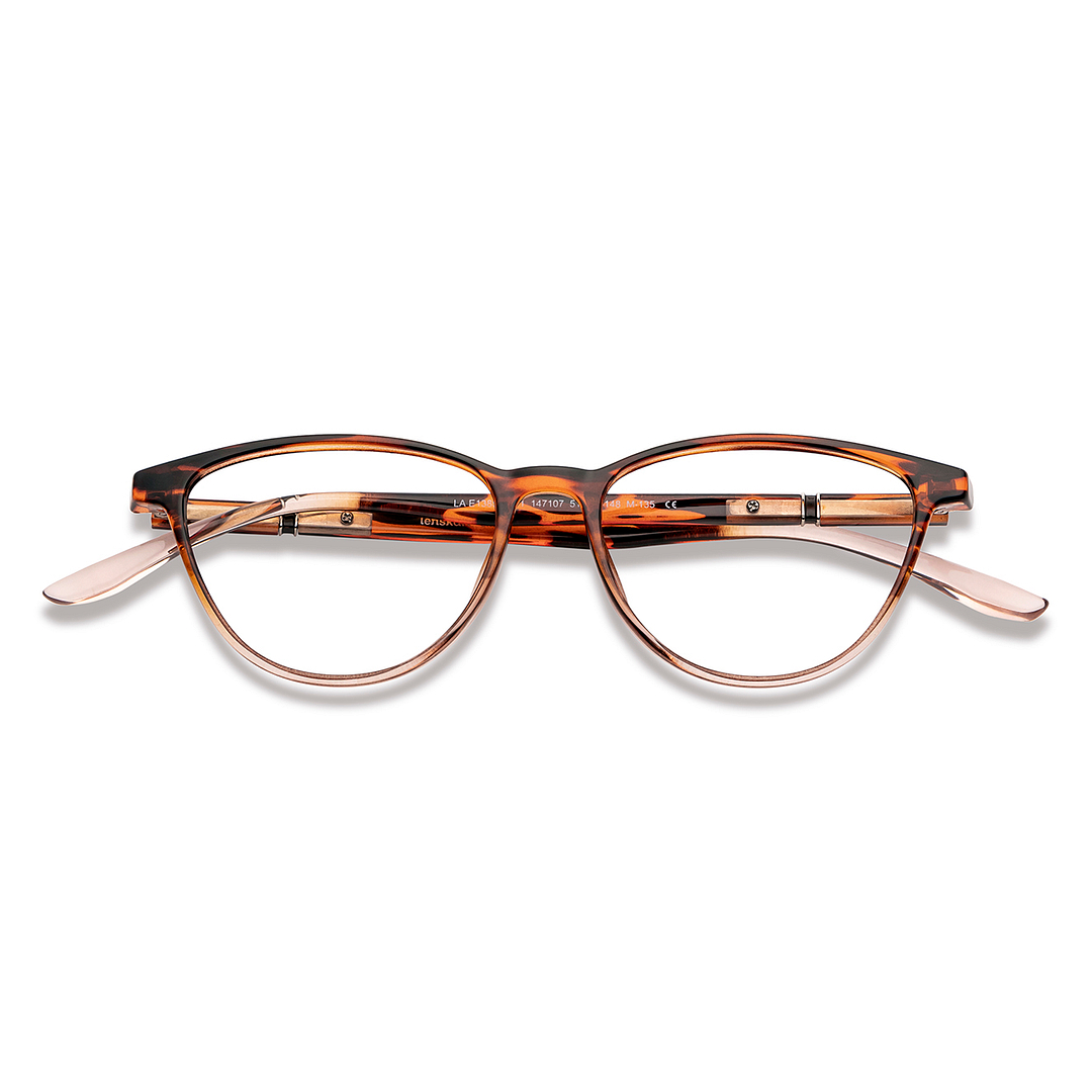 Lenskart Air Online Brown Transparent Full Rim Cat Eye left side