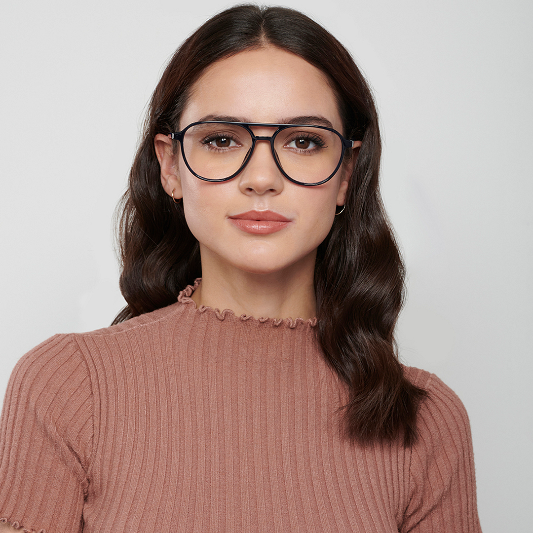 Lenskart Air Online Sky Blue Full Rim Aviator right side