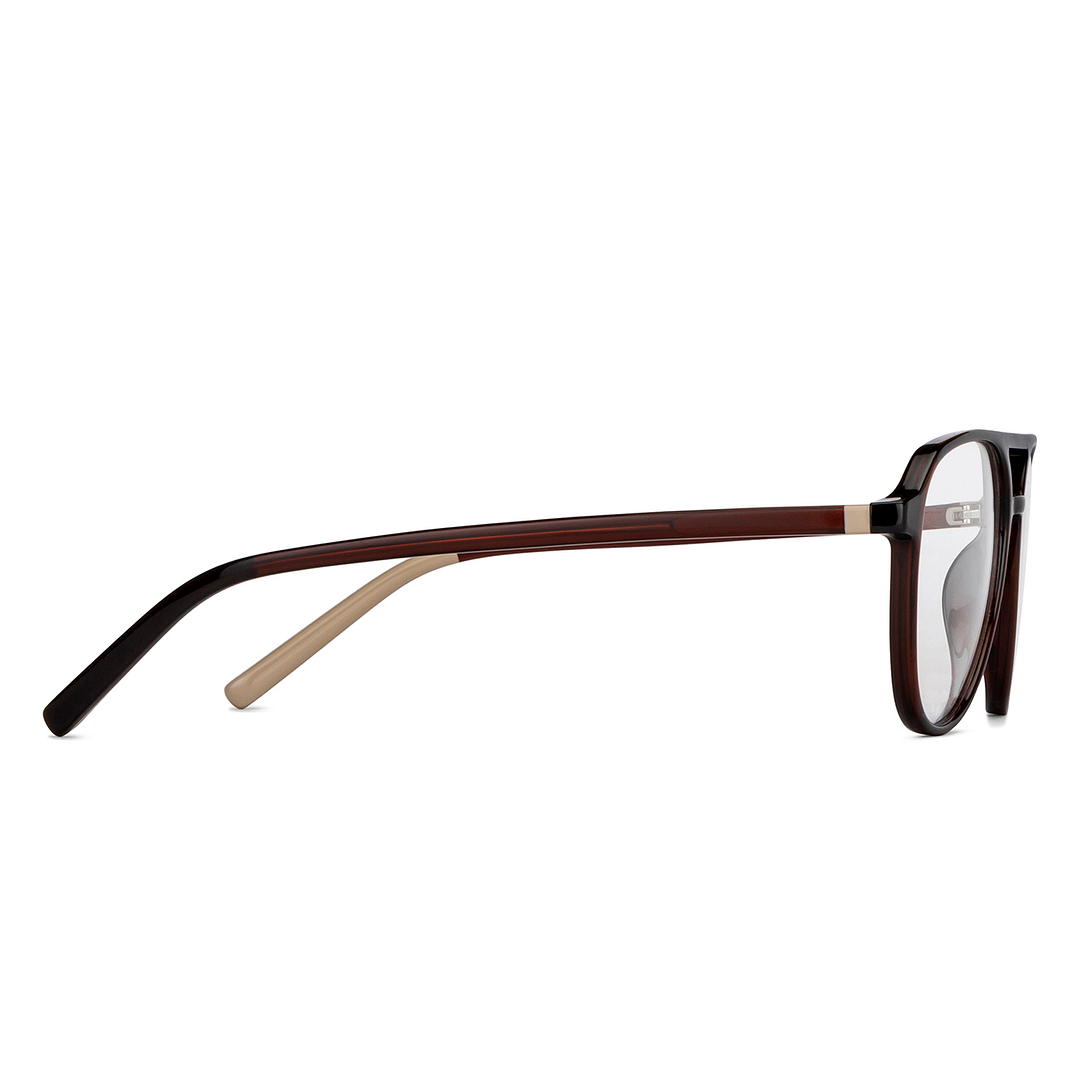 Lenskart Air Online Light Brown Full Rim Aviator left side