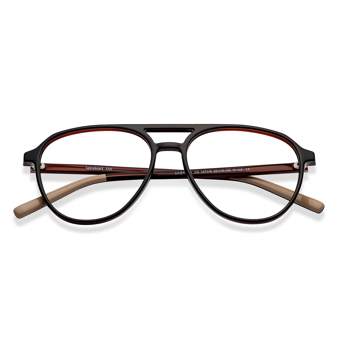 Lenskart Air Online Light Brown Full Rim Aviator left side