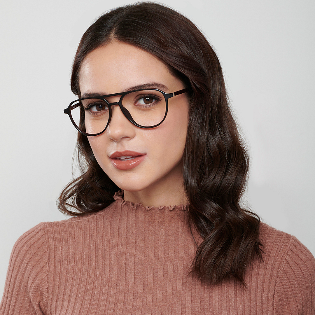 Lenskart Air Online Light Brown Full Rim Aviator right side