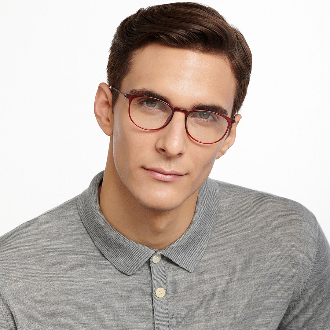 Lenskart Air Online Brown Transparent Full Rim Round left side