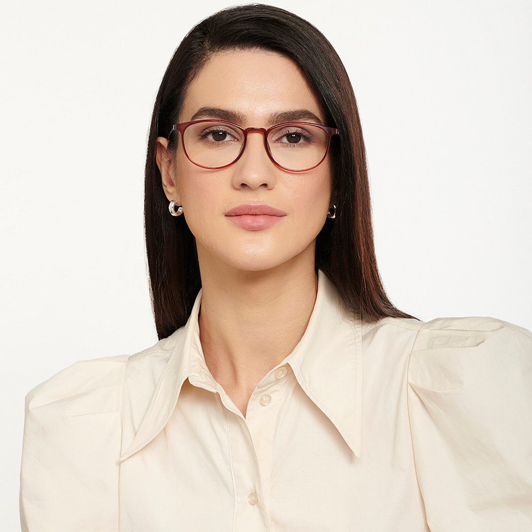 Lenskart Air Online Brown Transparent Full Rim Round left side