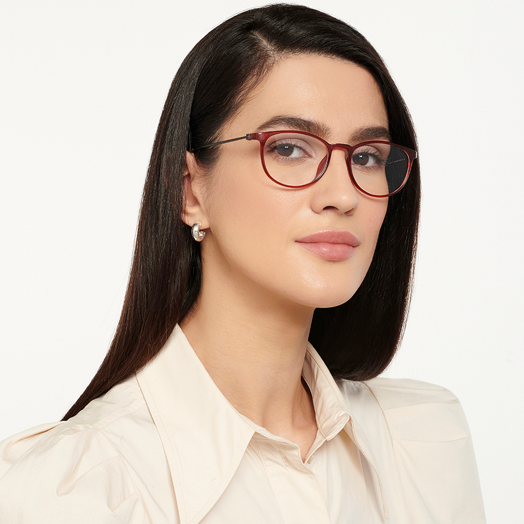 Lenskart Air Online Brown Transparent Full Rim Round right side