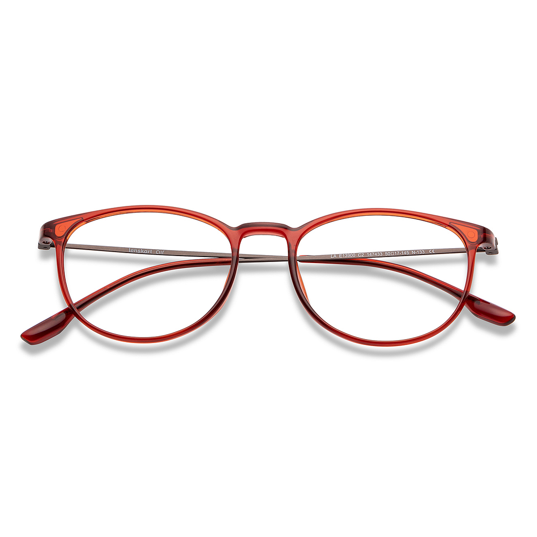 Lenskart Air Online Brown Transparent Full Rim Round left side