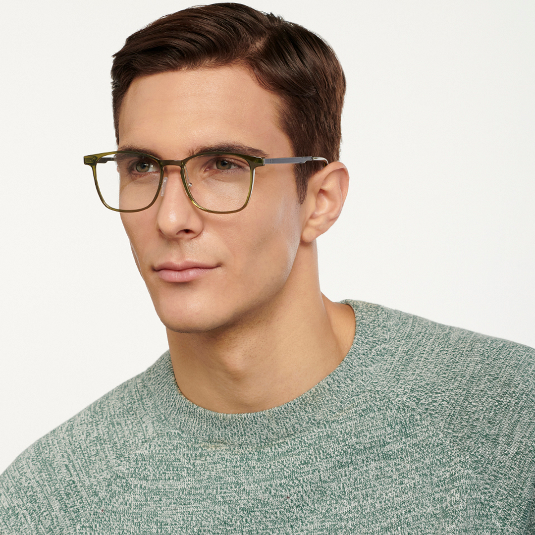 Lenskart Air Online Green Transparent Full Rim Square right side