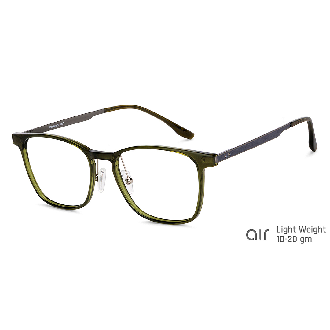 Lenskart Air Online Green Transparent Full Rim Square right side