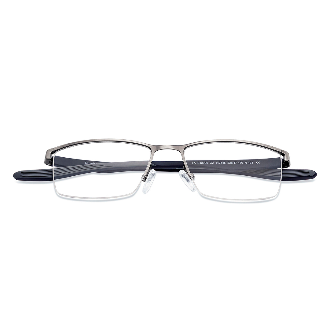 Lenskart Air Online Mid Gunmetal Half Rim Rectangle left side