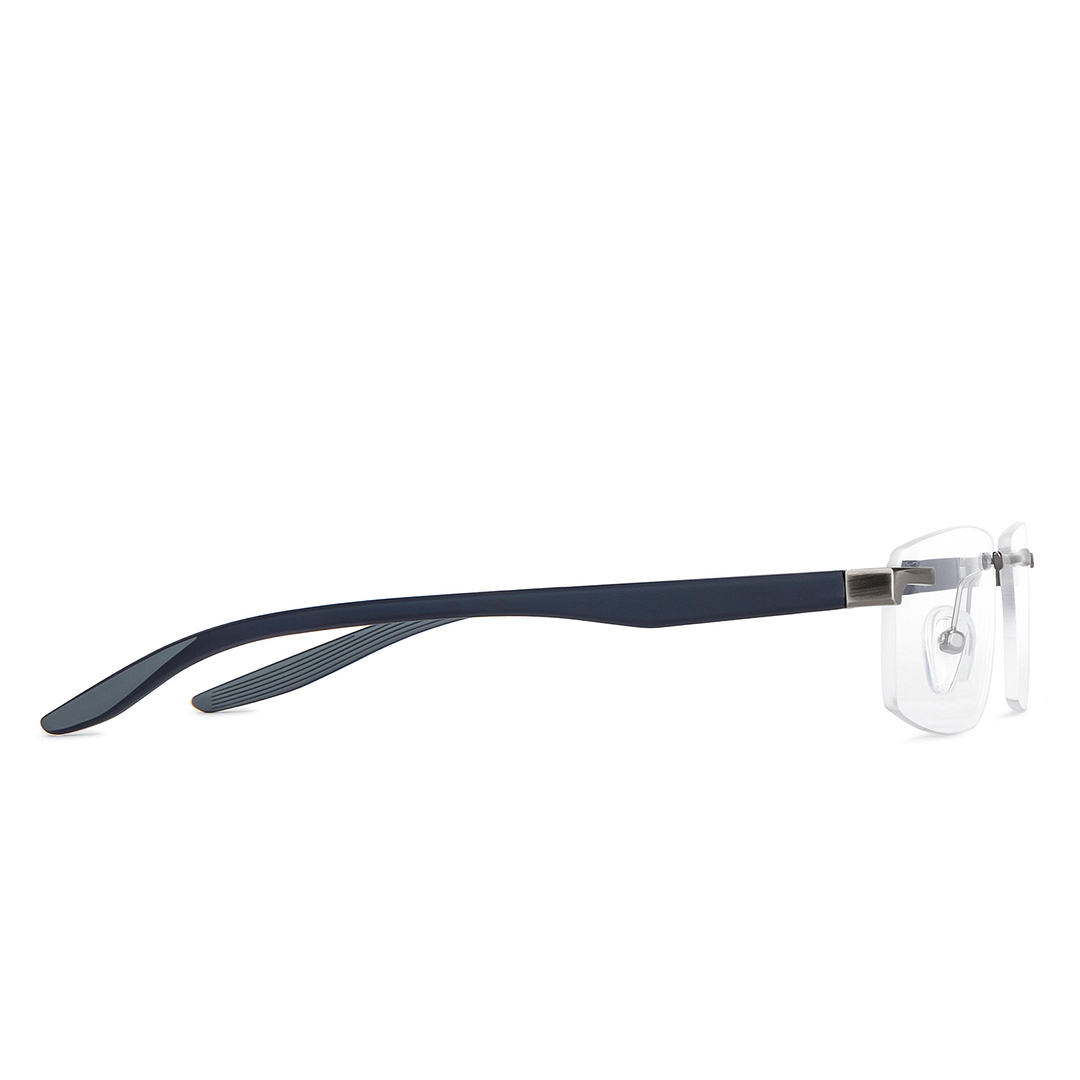Lenskart Air Online Mid Gunmetal Rimless Rectangle left side