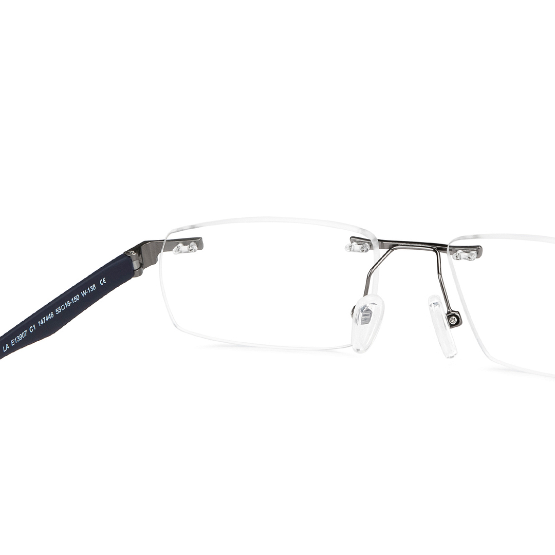 Lenskart Air Online Mid Gunmetal Rimless Rectangle right side
