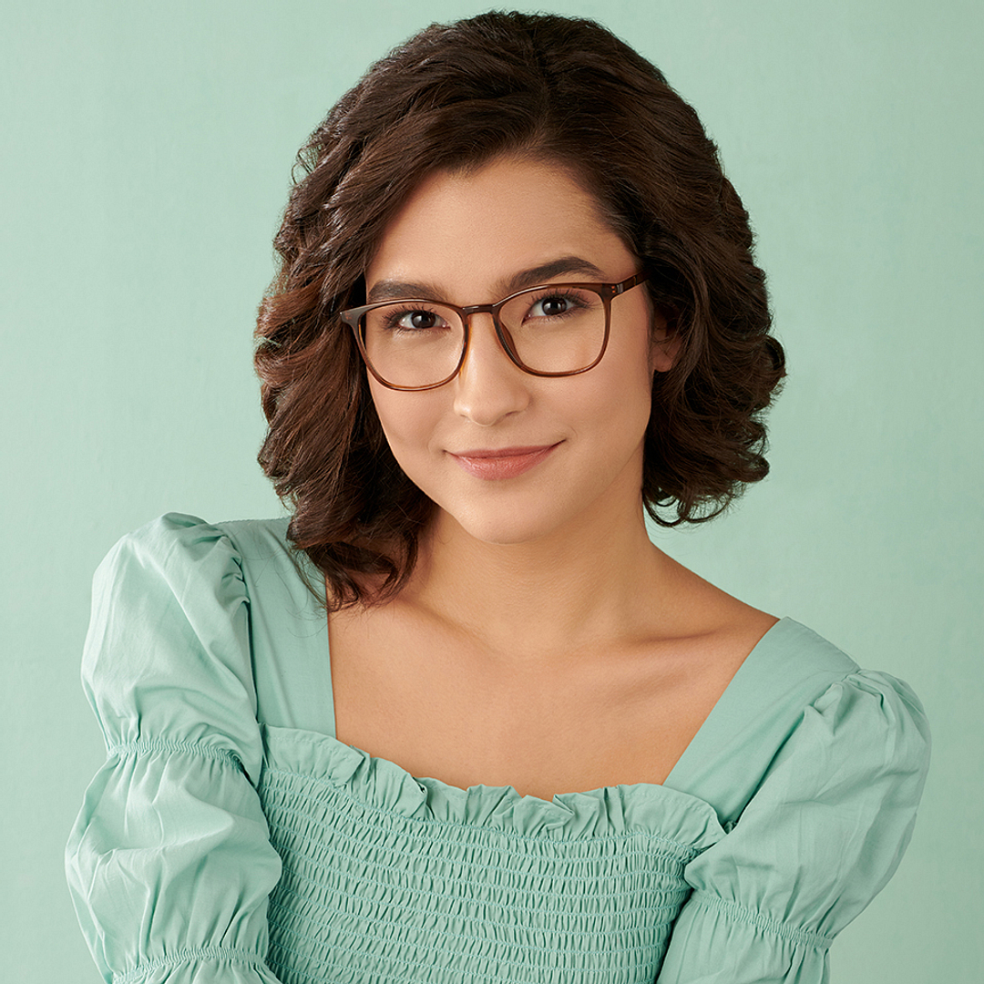Lenskart Air Online Brown Transparent Full Rim Square left side